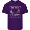 Merry Chessmass Funny Chess Player Mens Cotton T-Shirt Tee Top Purple