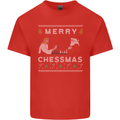 Merry Chessmass Funny Chess Player Mens Cotton T-Shirt Tee Top Red