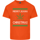 Merry Juana Christmas Funny Weed Cannabis Mens Cotton T-Shirt Tee Top Orange