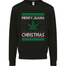 Merry Juana Christmas Funny Weed Cannabis Mens Sweatshirt Jumper Black