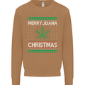 Merry Juana Christmas Funny Weed Cannabis Mens Sweatshirt Jumper Caramel Latte