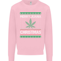 Merry Juana Christmas Funny Weed Cannabis Mens Sweatshirt Jumper Light Pink