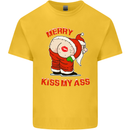 Merry Kiss My Ass Funny Christmas Kids T-Shirt Childrens Yellow