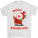 Merry Kiss My Ass Funny Christmas Mens T-Shirt Cotton Gildan White