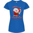 Merry Kiss My Ass Funny Christmas Rude Womens Petite Cut T-Shirt Royal Blue