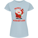 Merry Kiss My Ass Funny Christmas Womens Petite Cut T-Shirt Light Blue