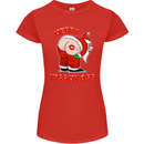 Merry Kiss My Ass Funny Christmas Womens Petite Cut T-Shirt Red