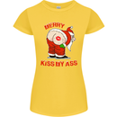 Merry Kiss My Ass Funny Christmas Womens Petite Cut T-Shirt Yellow