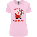 Merry Kiss My Ass Funny Christmas Womens Wider Cut T-Shirt Light Pink
