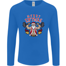 Merry Liftmas Mens Long Sleeve T-Shirt Royal Blue