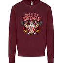 Merry Liftmas Mens Sweatshirt Jumper Maroon