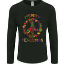 Merry Peacemas Christmas Peace Wreath Mens Long Sleeve T-Shirt Black