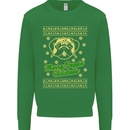 Merry Puggin' Christmas Funny Pug Kids Sweatshirt Jumper Irish Green