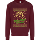 Merry Puggin' Christmas Funny Pug Kids Sweatshirt Jumper Maroon