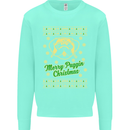 Merry Puggin' Christmas Funny Pug Kids Sweatshirt Jumper Peppermint