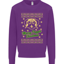 Merry Puggin' Christmas Funny Pug Kids Sweatshirt Jumper Purple