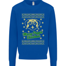 Merry Puggin' Christmas Funny Pug Kids Sweatshirt Jumper Royal Blue