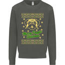 Merry Puggin' Christmas Funny Pug Kids Sweatshirt Jumper Storm Grey