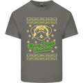 Merry Puggin' Christmas Funny Pug Mens Cotton T-Shirt Tee Top Charcoal