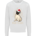 Merry Pugmas Funny Christmas Pug Kids Sweatshirt Jumper White