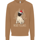 Merry Pugmas Funny Christmas Pug Mens Sweatshirt Jumper Caramel Latte