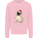 Merry Pugmas Funny Christmas Pug Mens Sweatshirt Jumper Light Pink