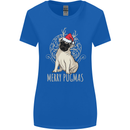 Merry Pugmas Funny Christmas Pug Womens Wider Cut T-Shirt Royal Blue