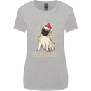 Merry Pugmas Funny Christmas Pug Womens Wider Cut T-Shirt Sports Grey