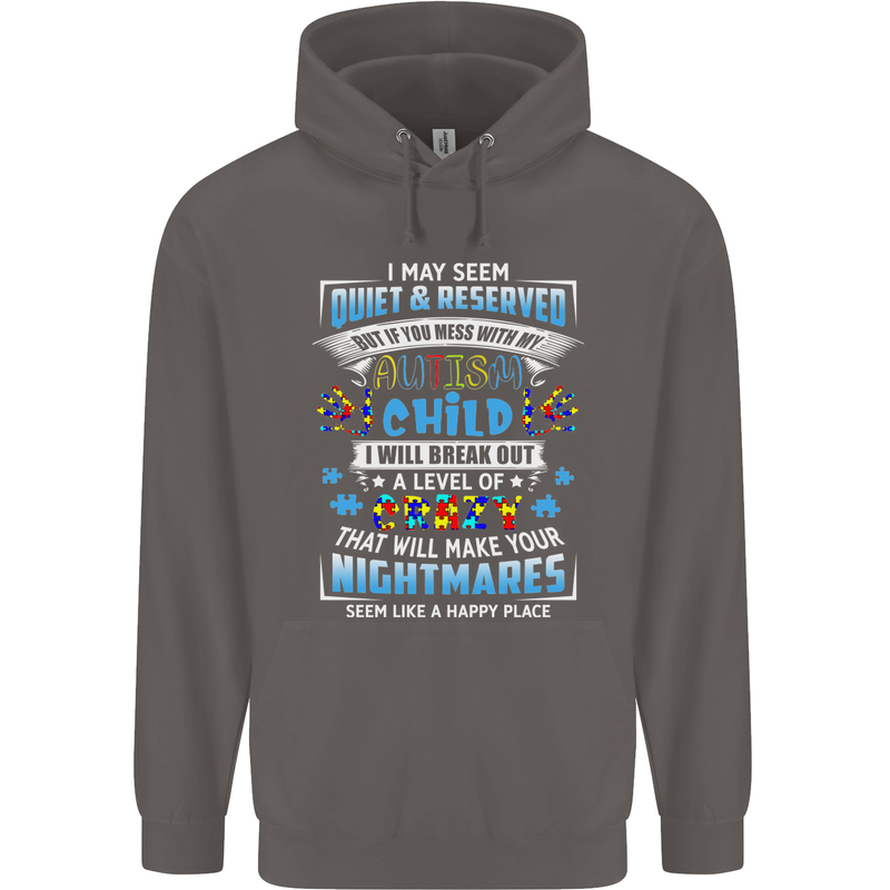 Mess With My Autism Child Autistic ASD Mens 80% Cotton Hoodie Charcoal