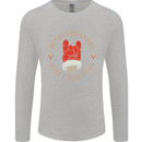 Metal Christmas Heavy Rock Music Guitar Mens Long Sleeve T-Shirt Sports Grey