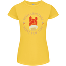 Metal Christmas Heavy Rock Music Guitar Womens Petite Cut T-Shirt Yellow