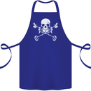 Metal Detector Skull Detecting Cotton Apron 100% Organic Royal Blue