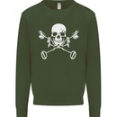 Metal Detector Skull Detecting Mens Sweatshirt Jumper Forest Green