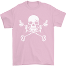 Metal Detector Skull Detecting Mens T-Shirt 100% Cotton Light Pink