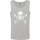 Metal Detector Skull Detecting Mens Vest Tank Top Sports Grey