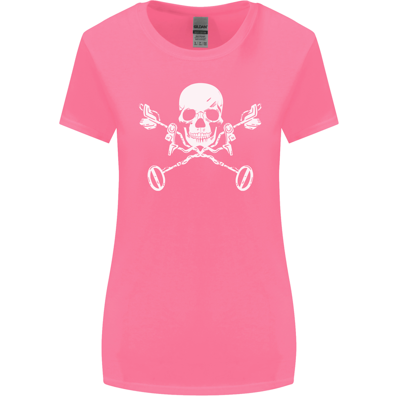 Metal Detector Skull Detecting Womens Wider Cut T-Shirt Azalea