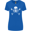Metal Detector Skull Detecting Womens Wider Cut T-Shirt Royal Blue