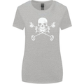 Metal Detector Skull Detecting Womens Wider Cut T-Shirt Sports Grey