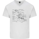 Microscope Biology Science Mens V-Neck Cotton T-Shirt White