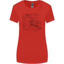 Microscope Biology Science Womens Wider Cut T-Shirt Red