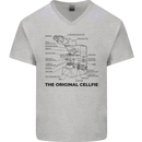 Microscope Original Sellfie Funny Biology Mens V-Neck Cotton T-Shirt Sports Grey