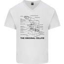 Microscope Original Sellfie Funny Biology Mens V-Neck Cotton T-Shirt White
