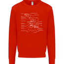 Microscope Science Biology Mens Sweatshirt Jumper Bright Red