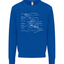 Microscope Science Biology Mens Sweatshirt Jumper Royal Blue