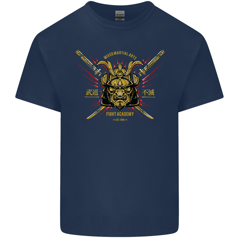Mixed Martial Arts Fight Academy MMA Mens Cotton T-Shirt Tee Top Navy Blue