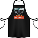 Mom Level Unlocked New Mommy Baby Born Cotton Apron 100% Organic Black