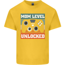 Mom Level Unlocked New Mommy Baby Born Kids T-Shirt Childrens Yellow