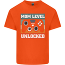 Mom Level Unlocked New Mommy Baby Born Mens Cotton T-Shirt Tee Top Orange