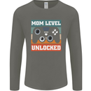 Mom Level Unlocked New Mommy Baby Born Mens Long Sleeve T-Shirt Charcoal