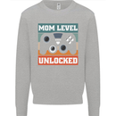 Mom Level Unlocked New Mommy Baby Born Mens Sweatshirt Jumper Sports Grey